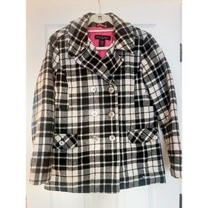 Vintage Y2K Baby Phat Plaid Double-Breasted Peacoat Juniors XL